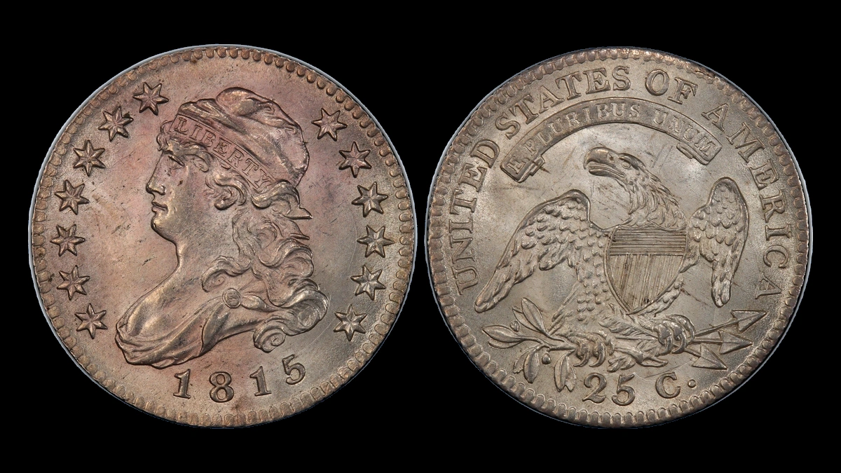 1815 Capped Bust Quarter: Clashed Dies
