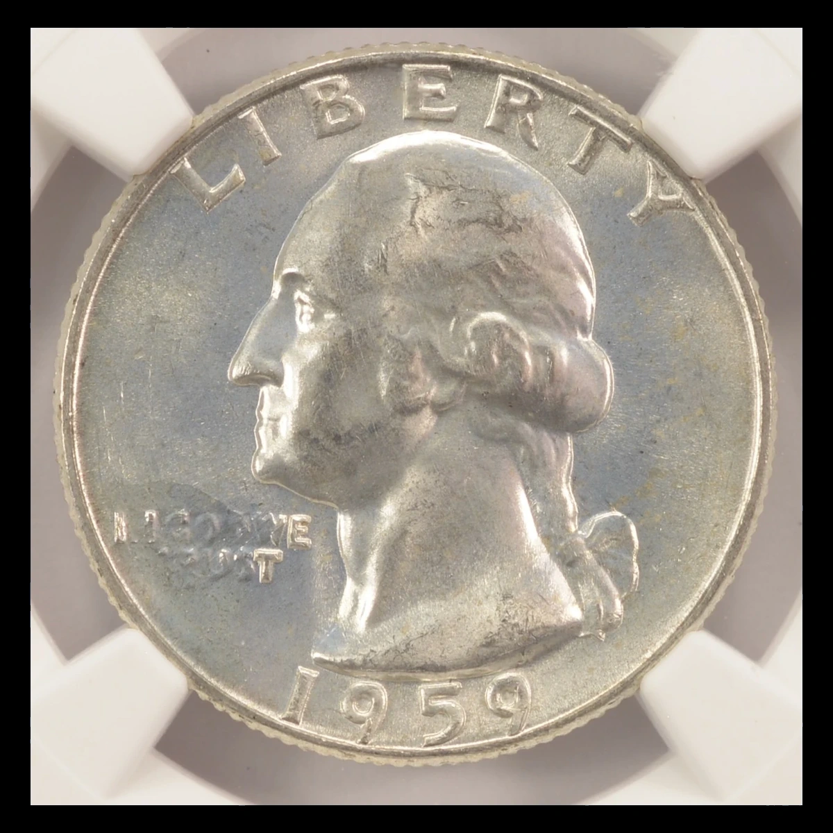 1959 Washington Quarter: Struck Through