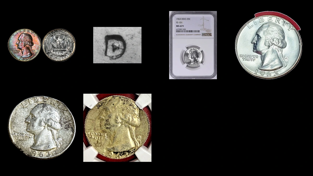 1963 Quarter Errors — error coin photographs