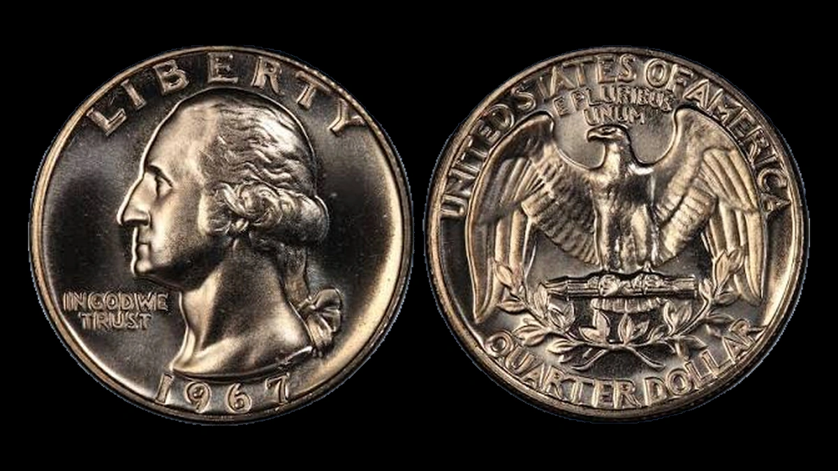 1967 Washington Quarter: Doubled Die Obverse