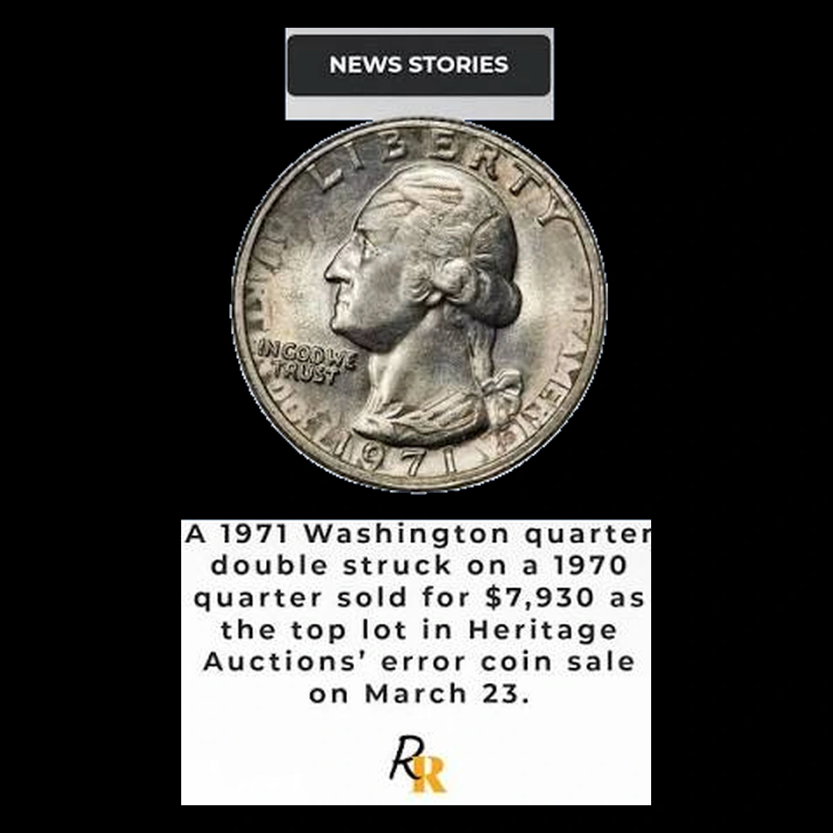 1971 Washington Quarter: Struck over a 1970 Quarter