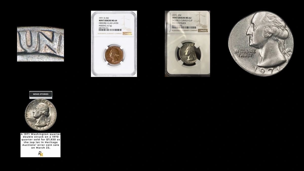 1971 Quarter Errors — error coin photographs