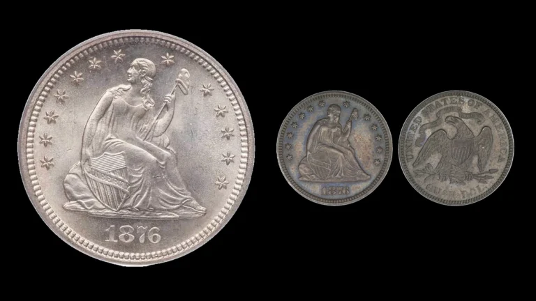 1876 Quarter Errors — error coin photographs