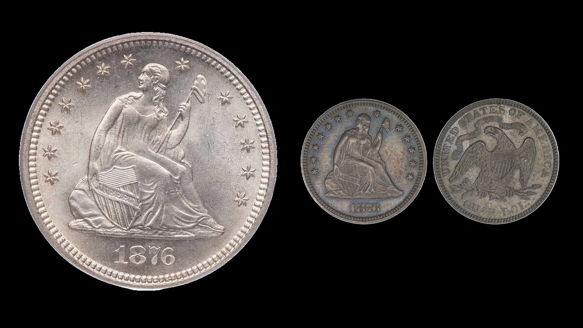 1876 Quarter Errors — error coin photographs