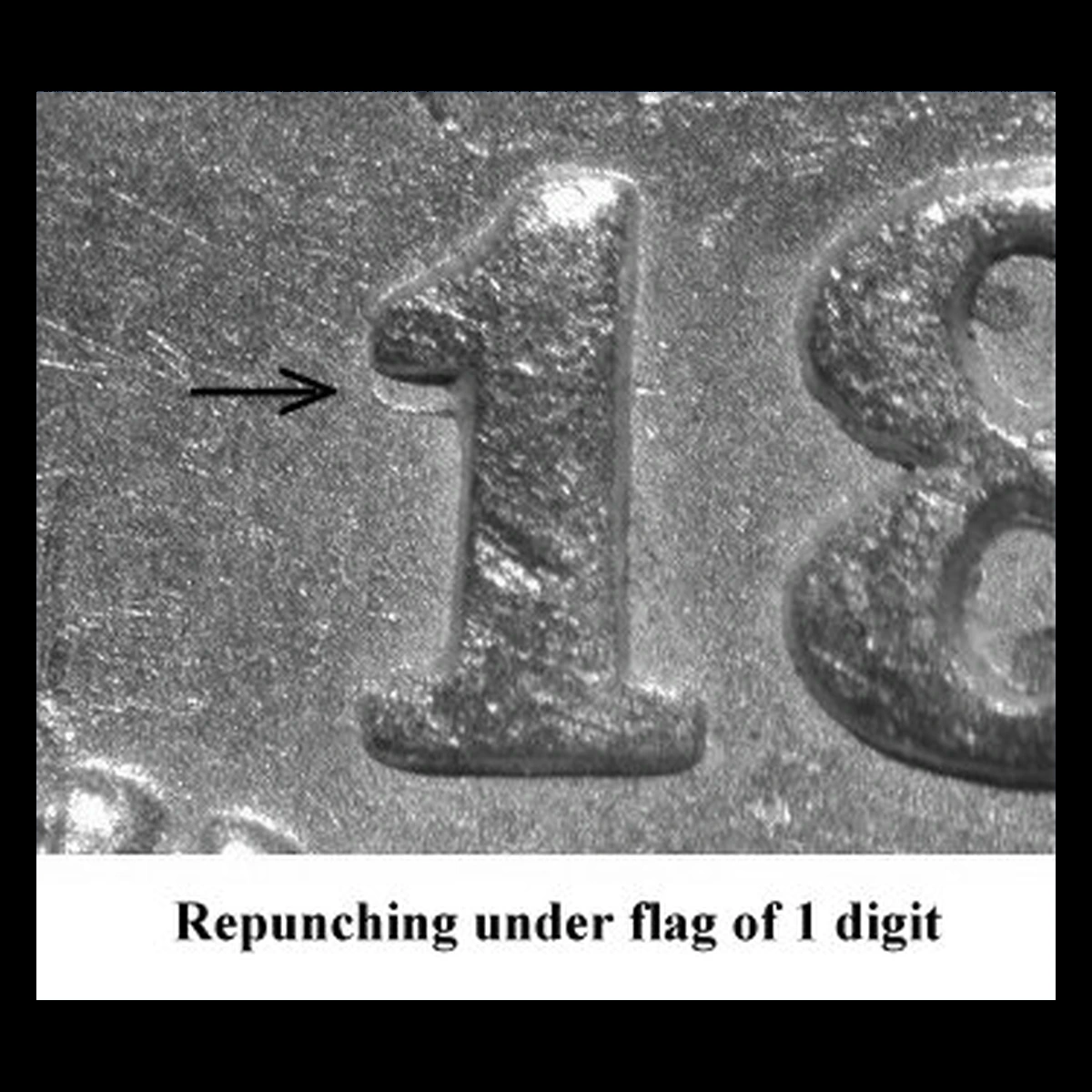1890 Liberty Seated Dime: Repunched Date