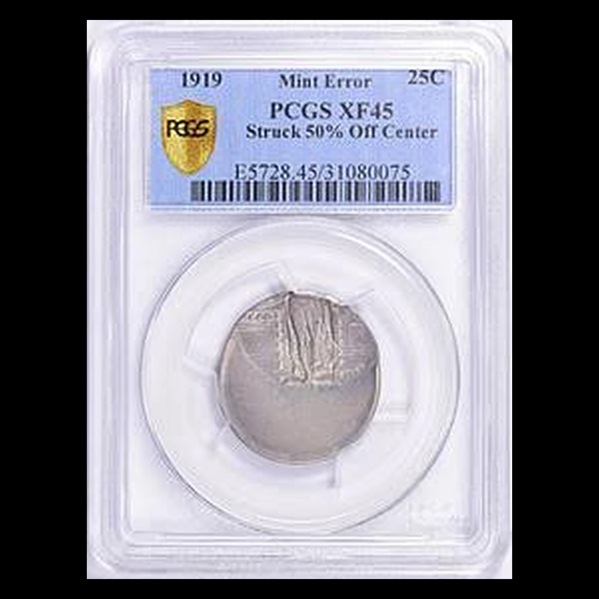 1919 Standing Liberty Quarter: Off-Center Strike