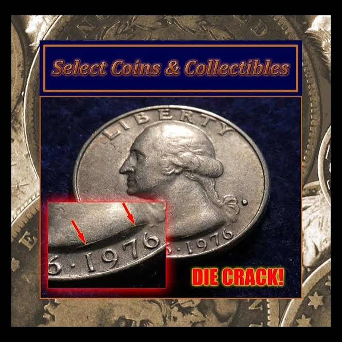1976 Washington Quarter: Die Crack / Die Chip