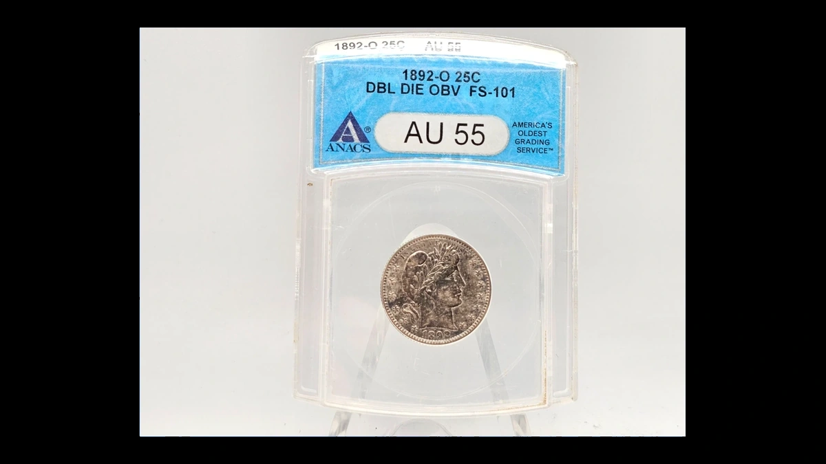 1892 Barber Quarter: Doubled Die