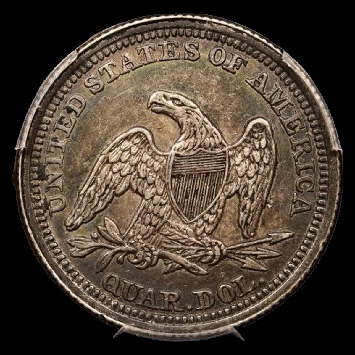 1856 Liberty Seated Quarter: Partial Collar