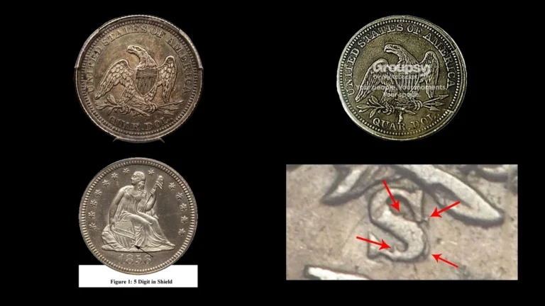1856 Quarter Errors — error coin photographs