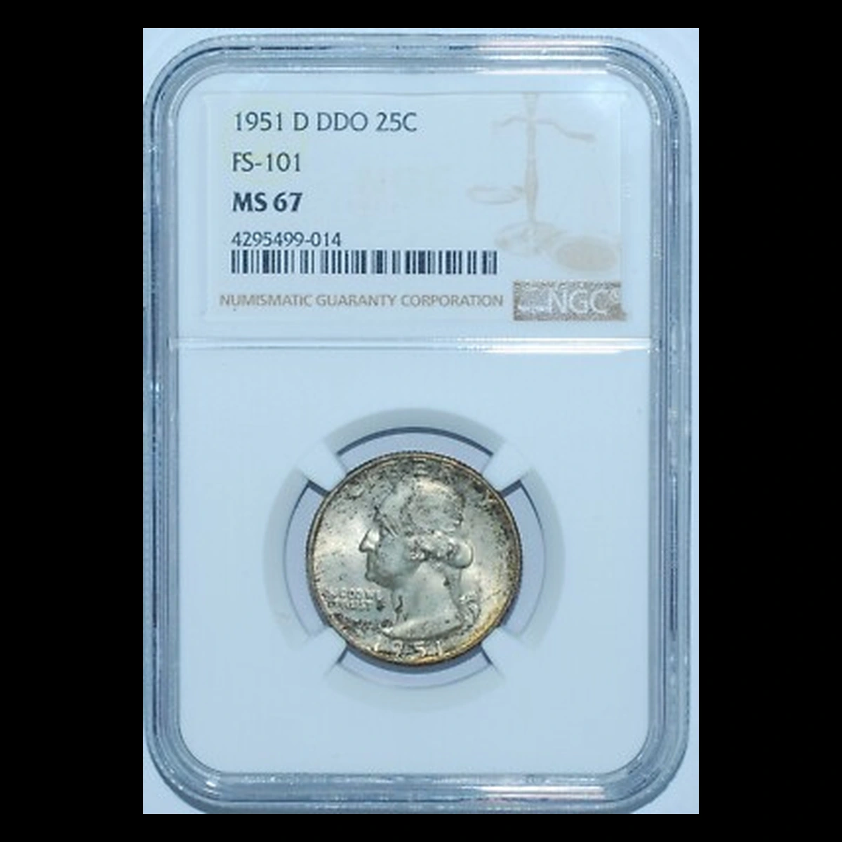 1951 Washington Quarter: Doubled Die Obverse