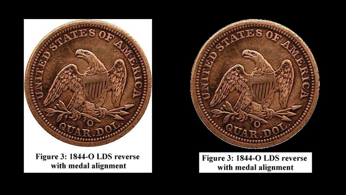 1844 Quarter Errors — error coin photographs