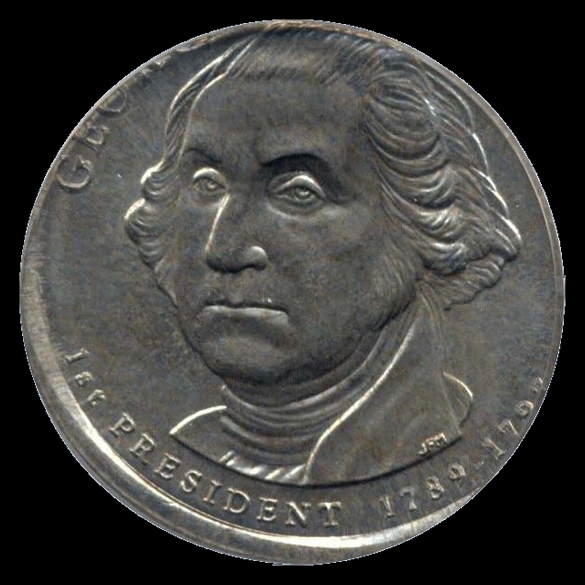 2007 Presidential Dollars: Washington dollar struck on a nickel blank
