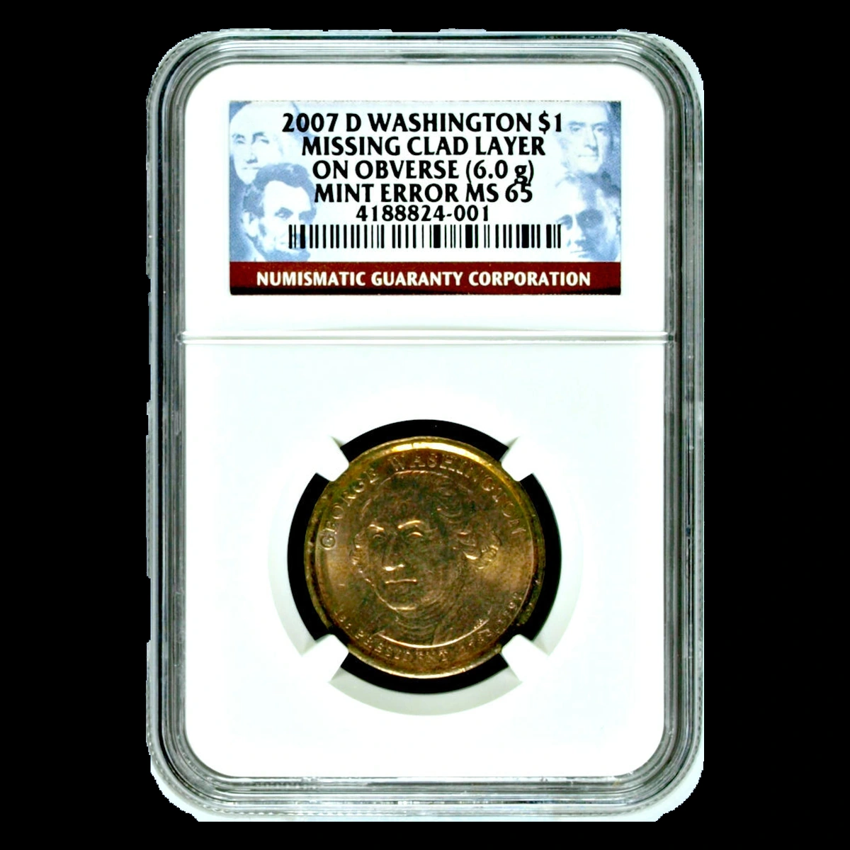 2007 Presidential Dollars: Missing Clad