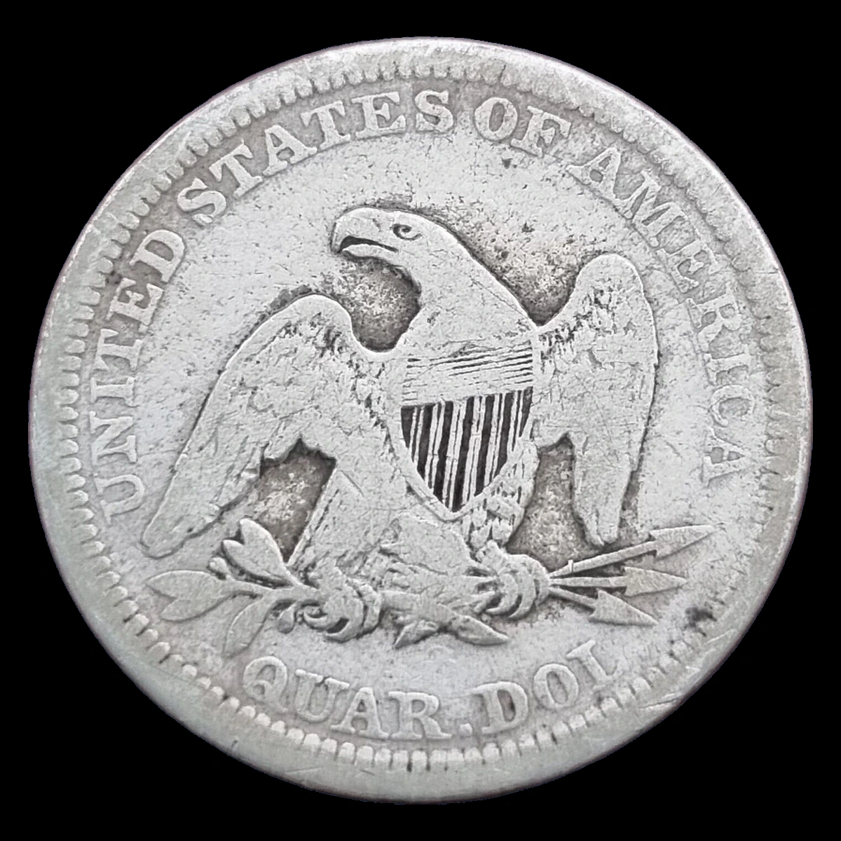 1860 Liberty Seated Quarter: Weak Strike