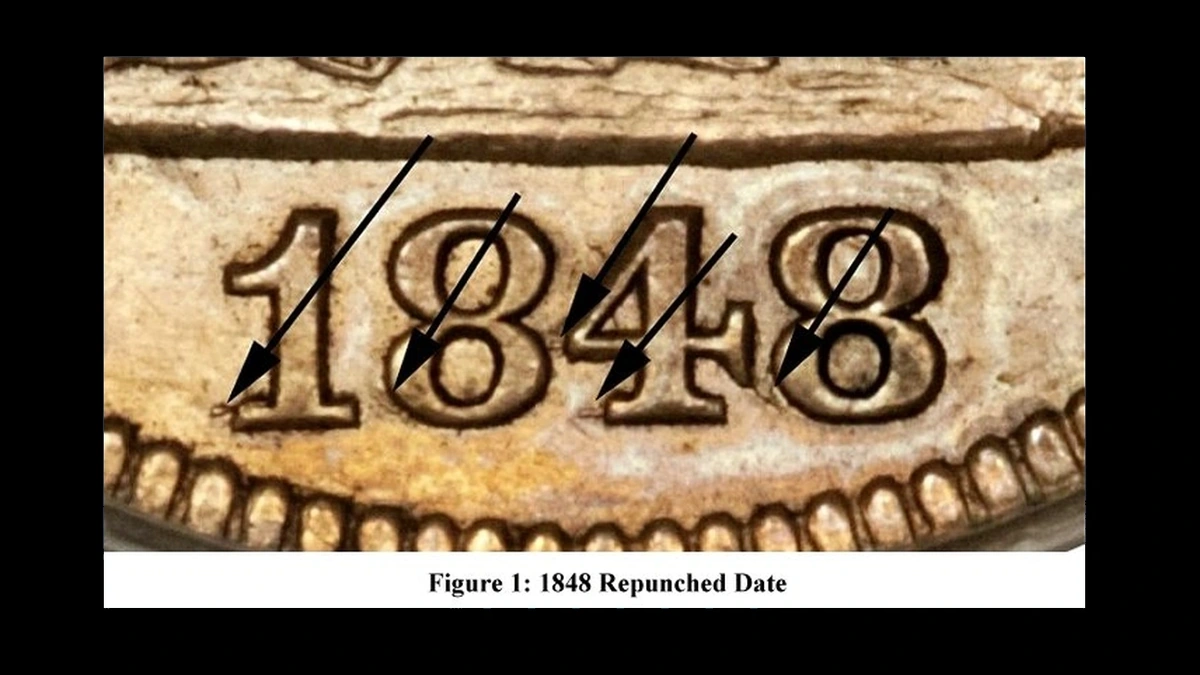 1848 Quarter Errors — error coin photographs