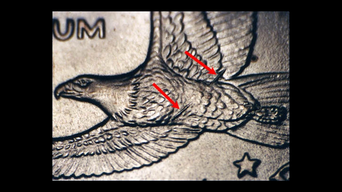 2000 Sacagawea Dollar: Wounded Eagle Die Gouge