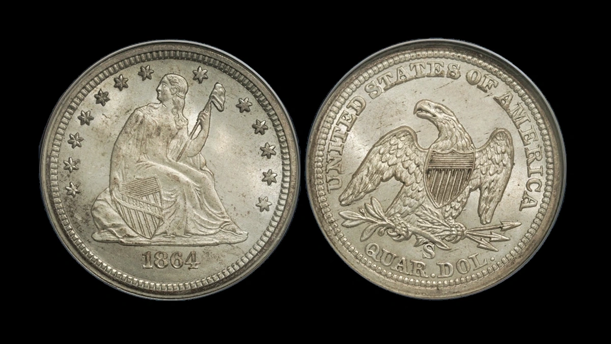 1864 Quarter Errors — error coin photographs