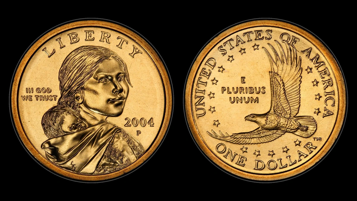 2004-P Sacagawea Dollar, obverse and reverse