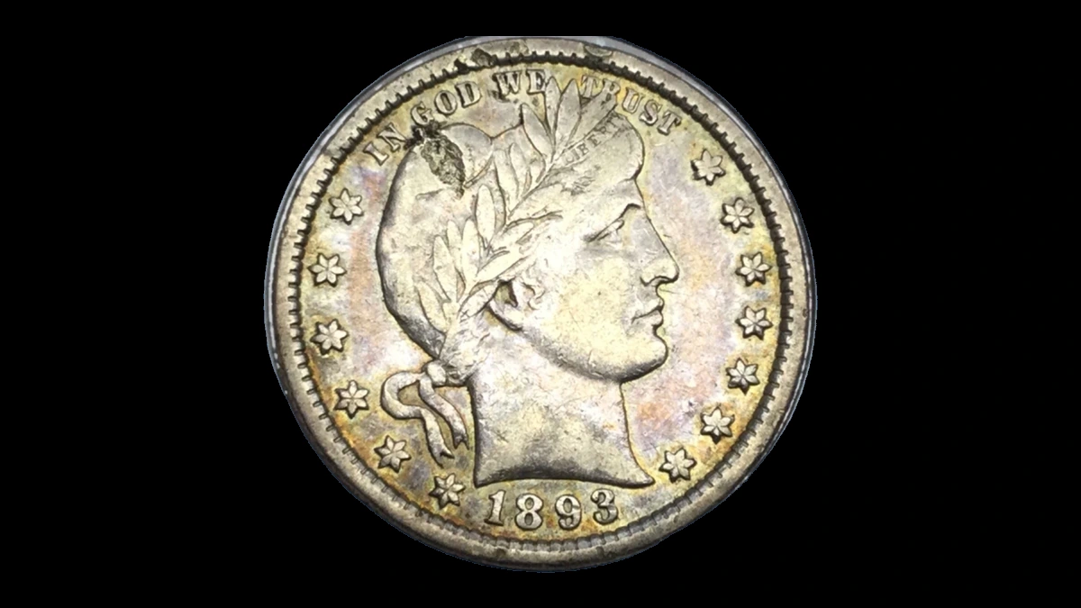 1893 Barber Quarter: Lamination / Split Planchet