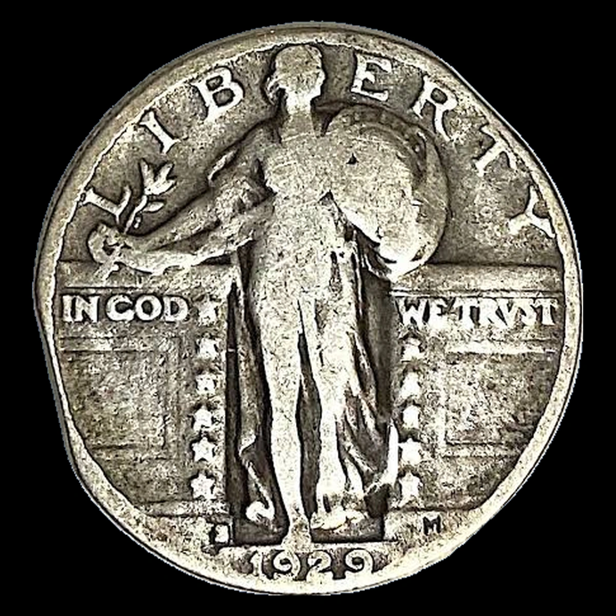 1929 Standing Liberty Quarter: Clipped Planchet