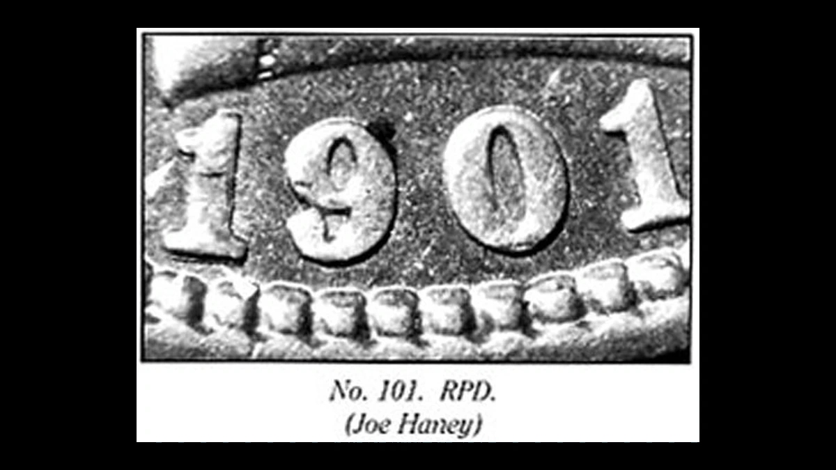 1901 Barber Quarter: Repunched Date