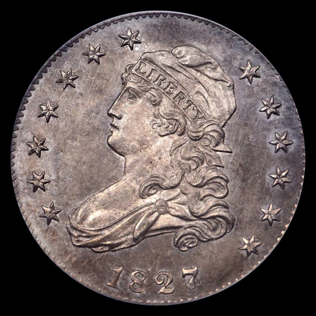 1827 Capped Bust Quarter: Overdate