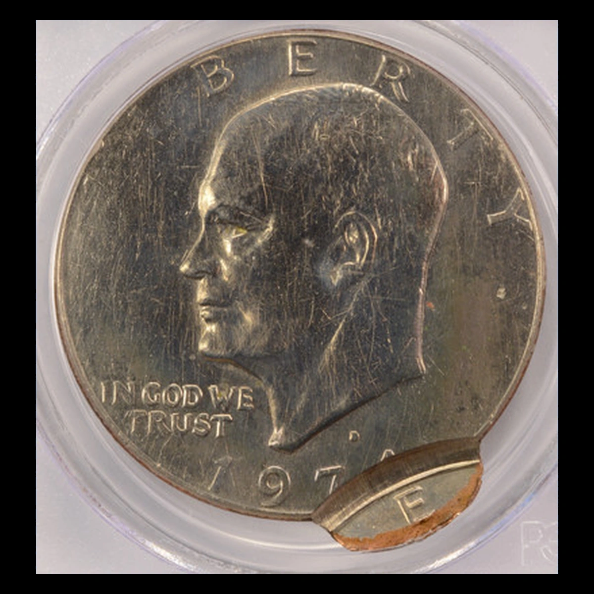 1974 Eisenhower Dollar: Off-Center Strike