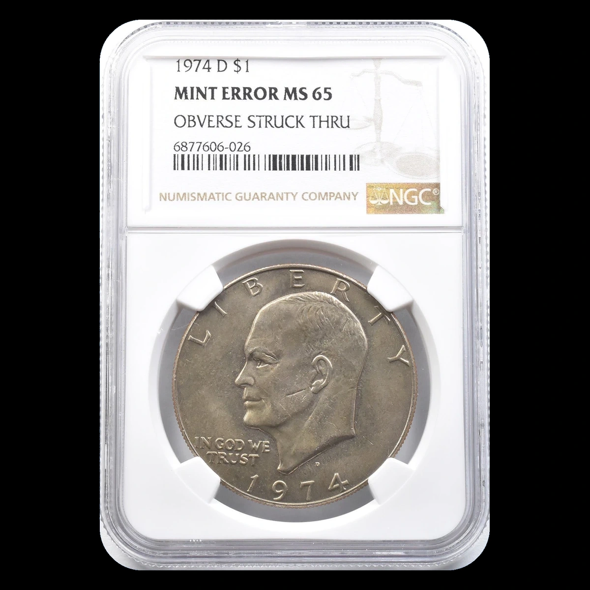 1974 Eisenhower Dollar: Strike-Through
