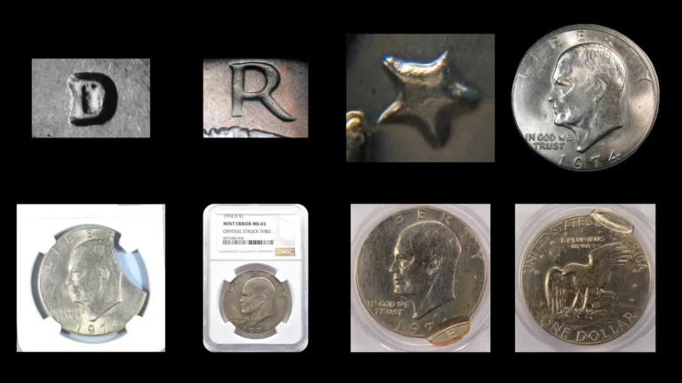 1974 Dollar Errors — error coin photographs