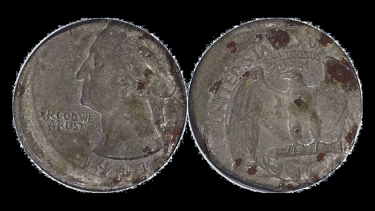 1943 Washington Quarter: Struck on a Steel Cent Planchet