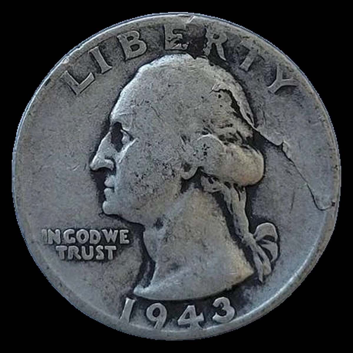 1943 Washington Quarter: Lamination / Split Planchet