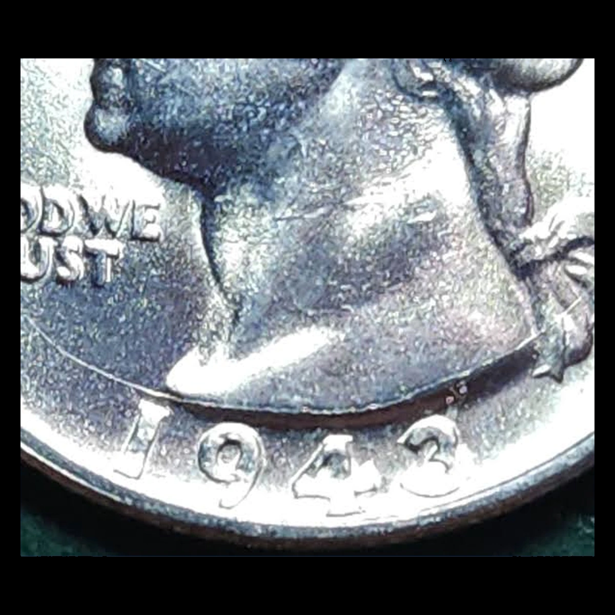 1943 Washington Quarter: Die Crack / Die Chip
