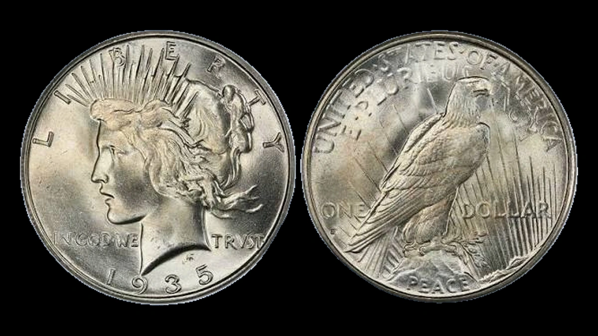 1935 Peace Silver Dollar: Doubled Die Reverse