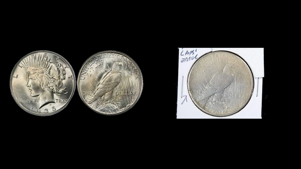 1935 Dollar Errors — error coin photographs