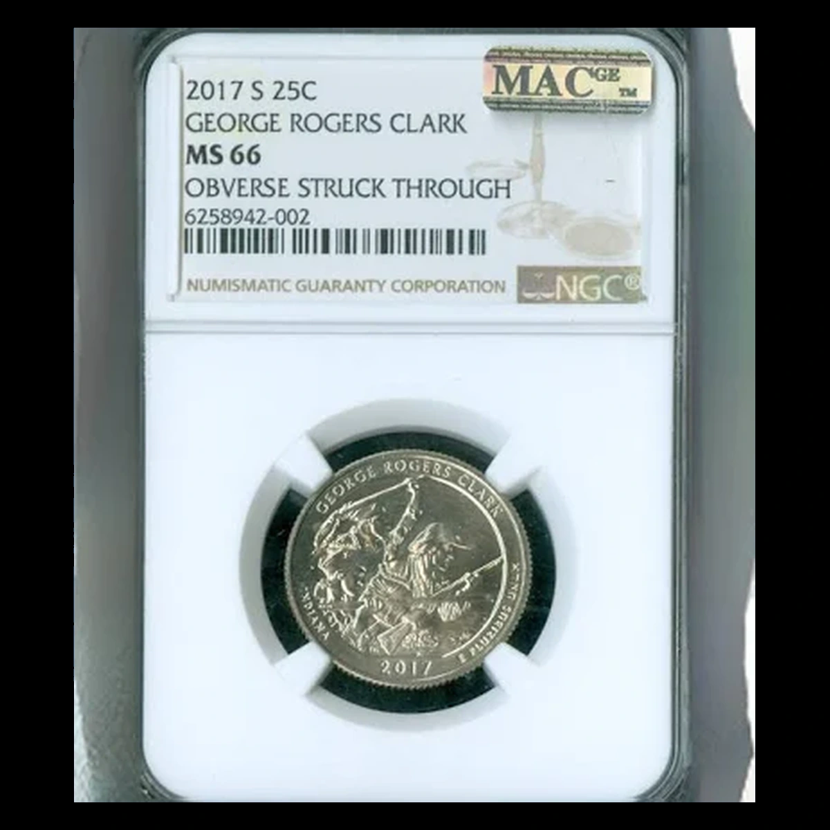 2017 Quarter: George Rogers Clark — Struck-Through Error
