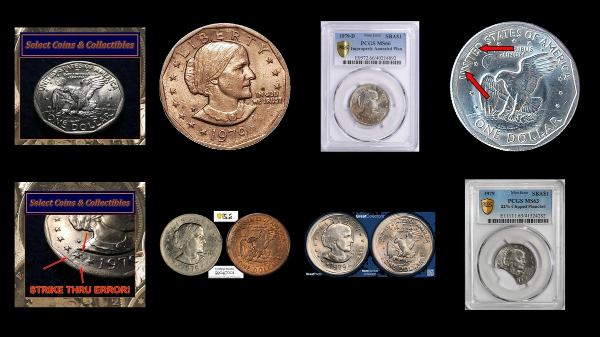 1979 Dollar Errors — error coin photographs