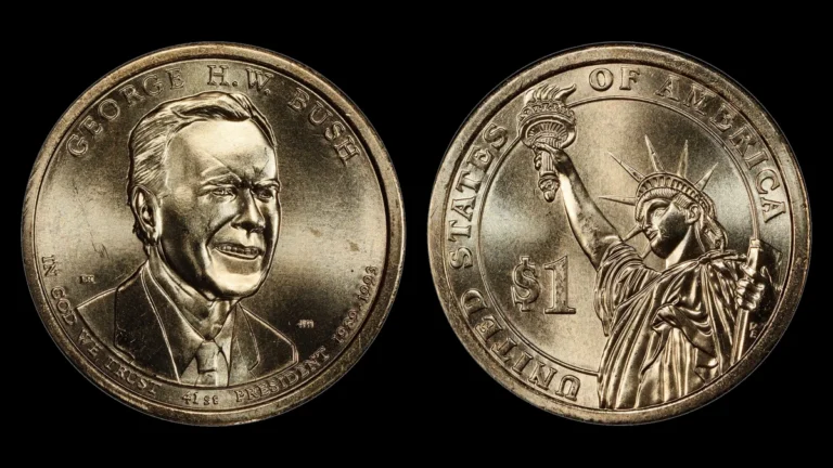 2020-P G.H.W. Bush Pos.A Presidential Dollars, obverse and reverse