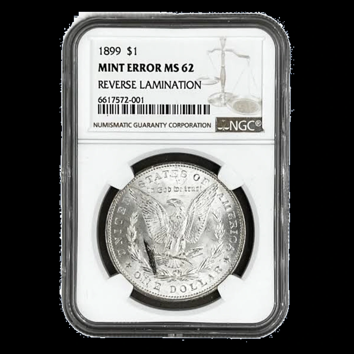 1899 Morgan Silver Dollar: Lamination / Split Planchet