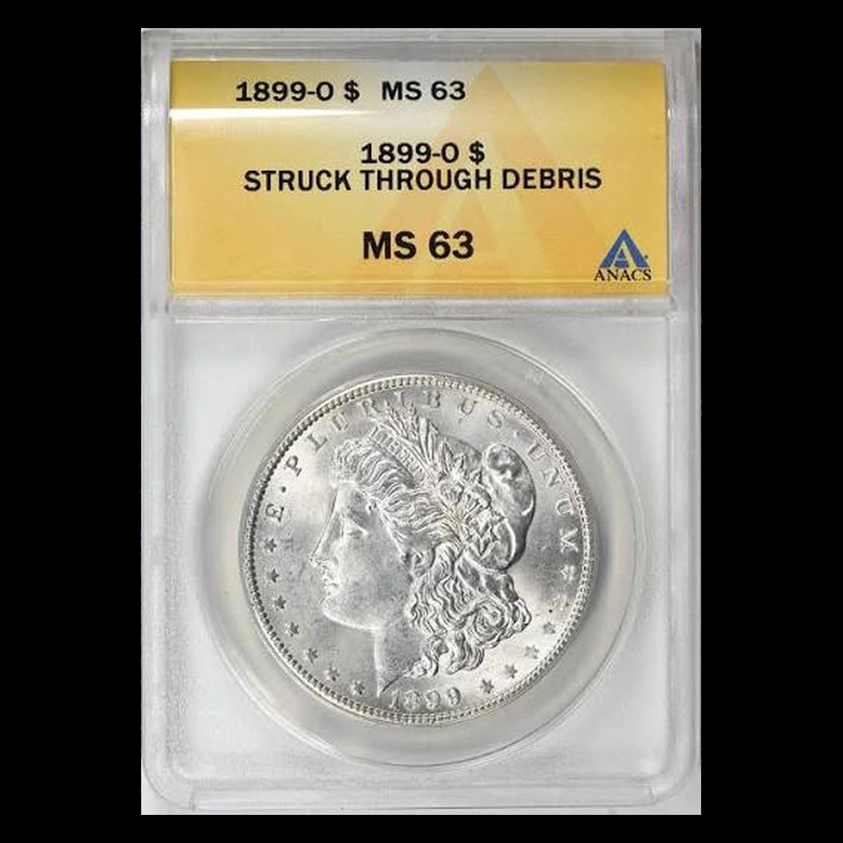 1899 Morgan Silver Dollar: Struck-Through Error