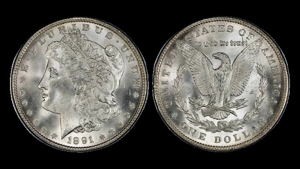 1891 Morgan Silver Dollar: Doubled Die Obverse
