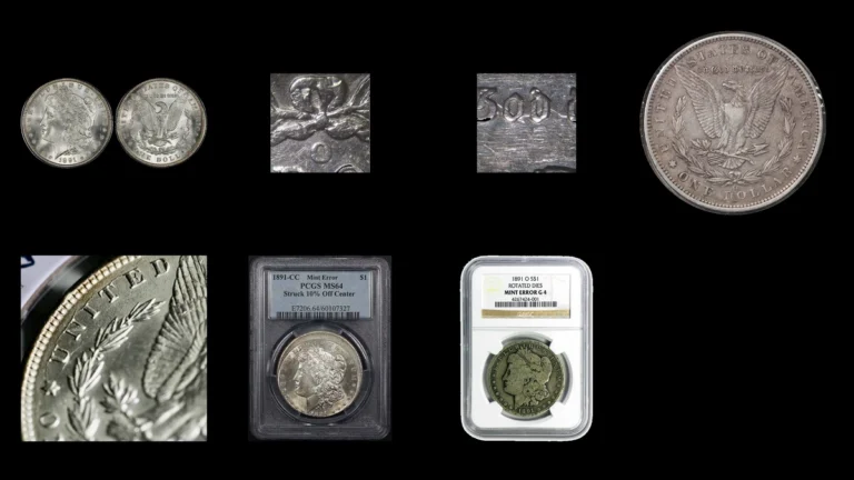 1891 Dollar Errors — error coin photographs
