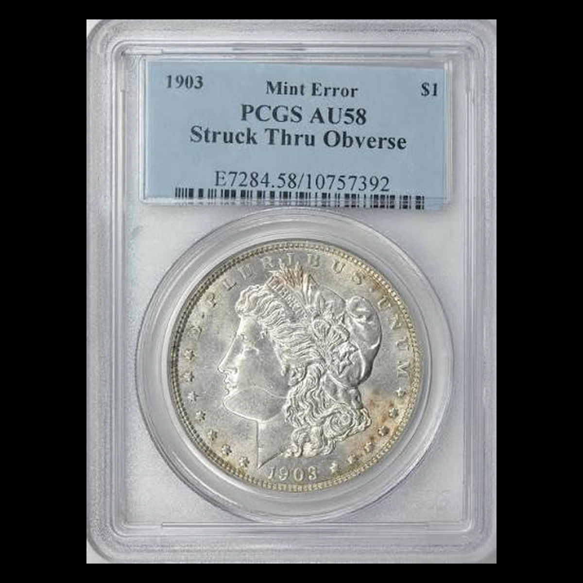 1903 Morgan Silver Dollar: Struck-Through Error