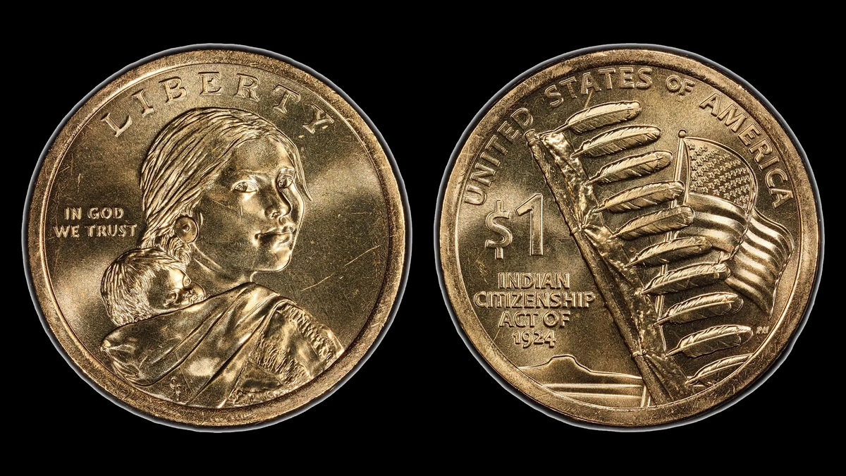 2024-P Pos.A Sacagawea Dollar, obverse and reverse