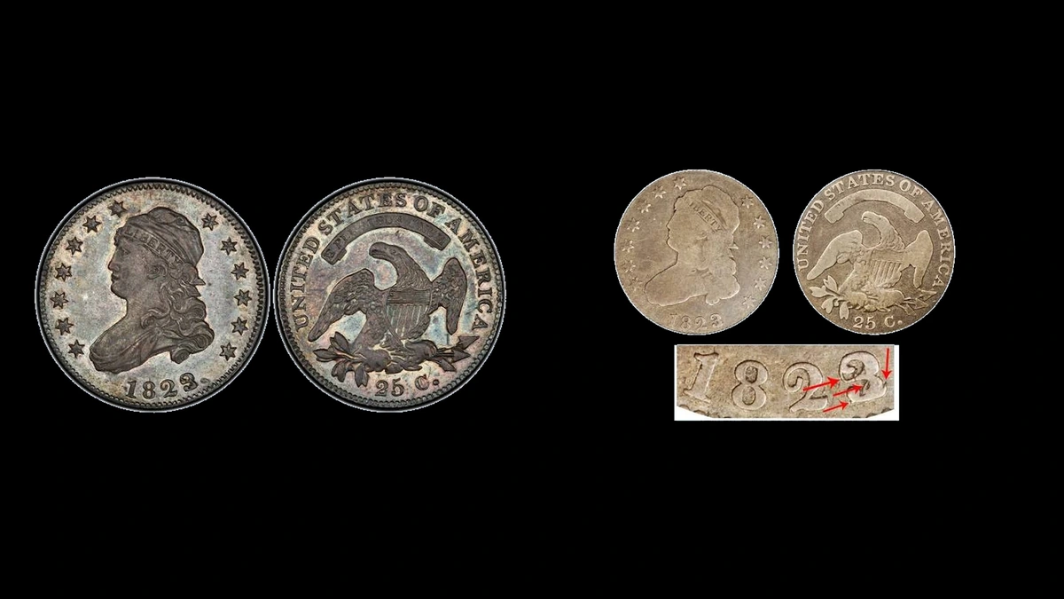 1823 Quarter Errors — error coin photographs