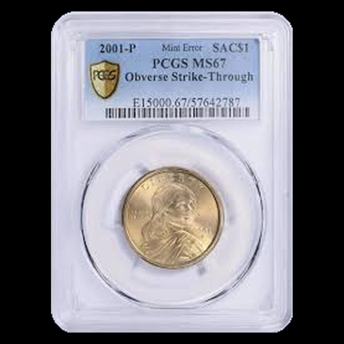 2001 Sacagawea Dollar: Struck Through