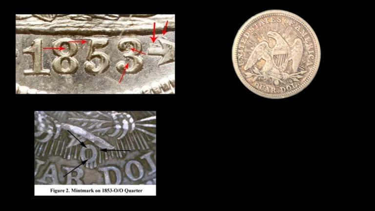 1853 Quarter Errors — error coin photographs