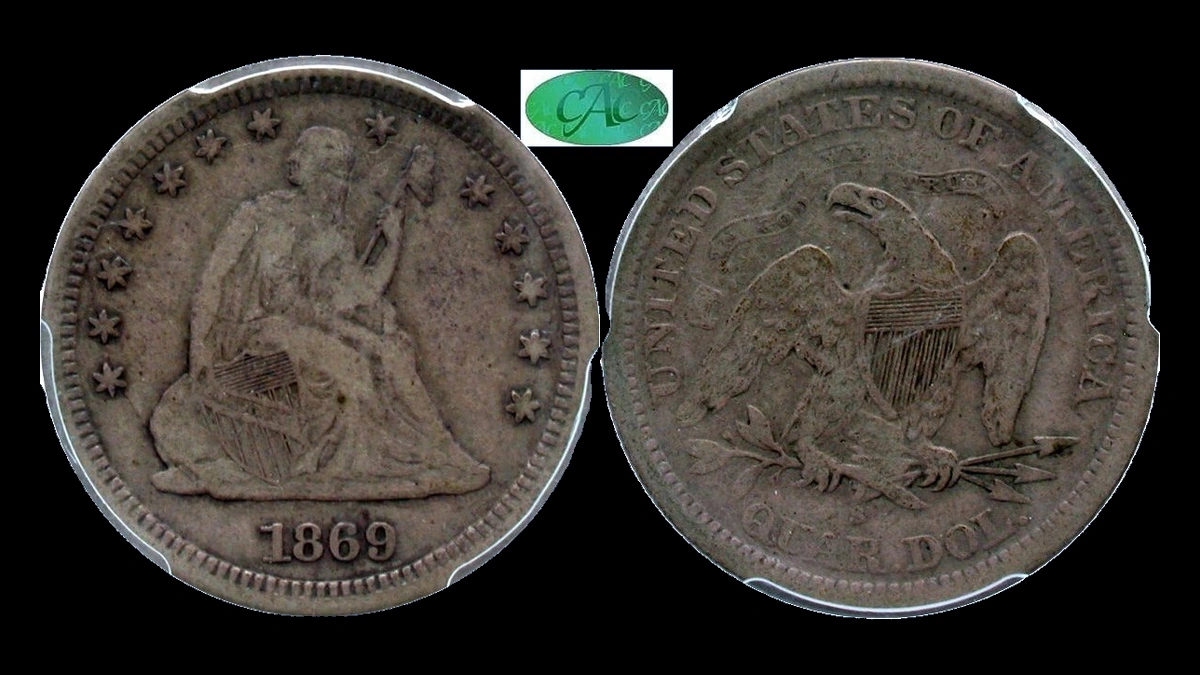 1869 Liberty Seated Quarter: Die Crack
