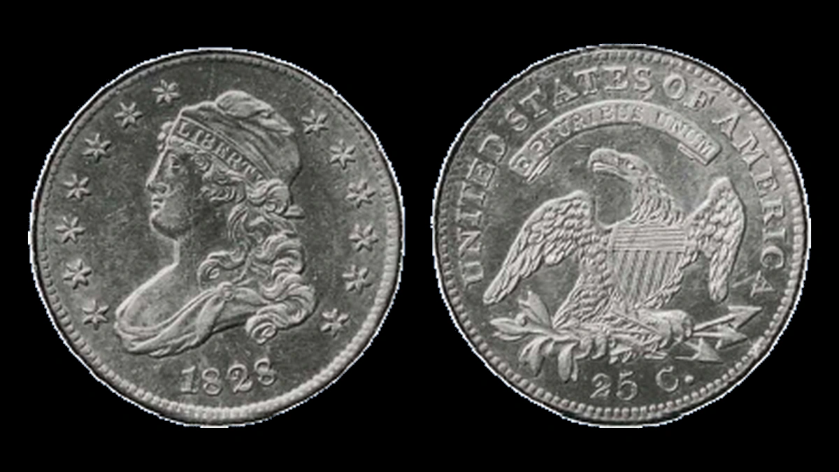 1828 Capped Bust Quarter: Die Break