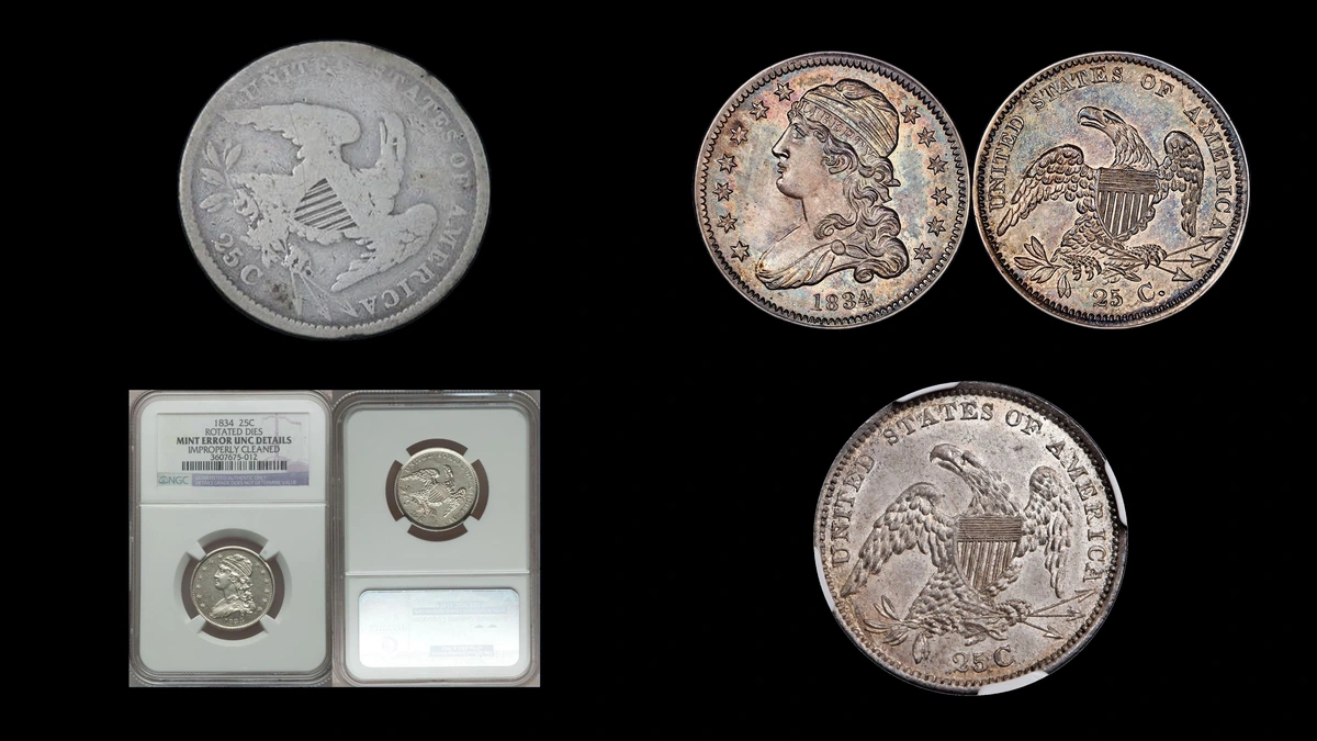 1834 Quarter Errors — error coin photographs